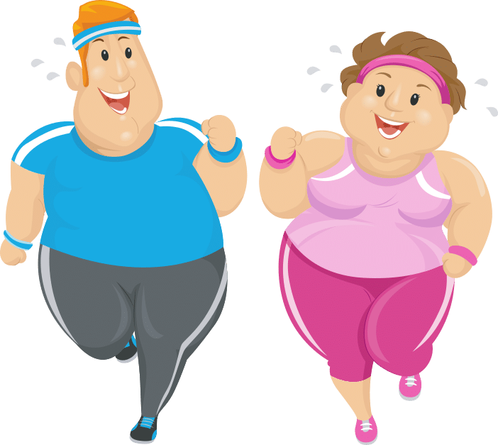 cartoon couple ready to exercise